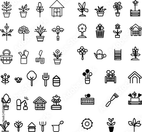 gardening tools icons rake shovel hoe trowel spade pruners gardening fork garden scissors watering can gardening gloves wheelbarrow garden spade garden rake garden tools cultivator ha