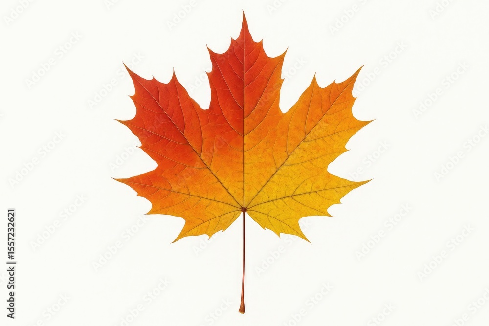 Fototapeta premium Vibrant autumn foliage on a plain white backdrop