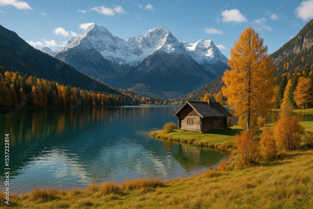 Fototapeta premium Fall season in the Alpine mountain range