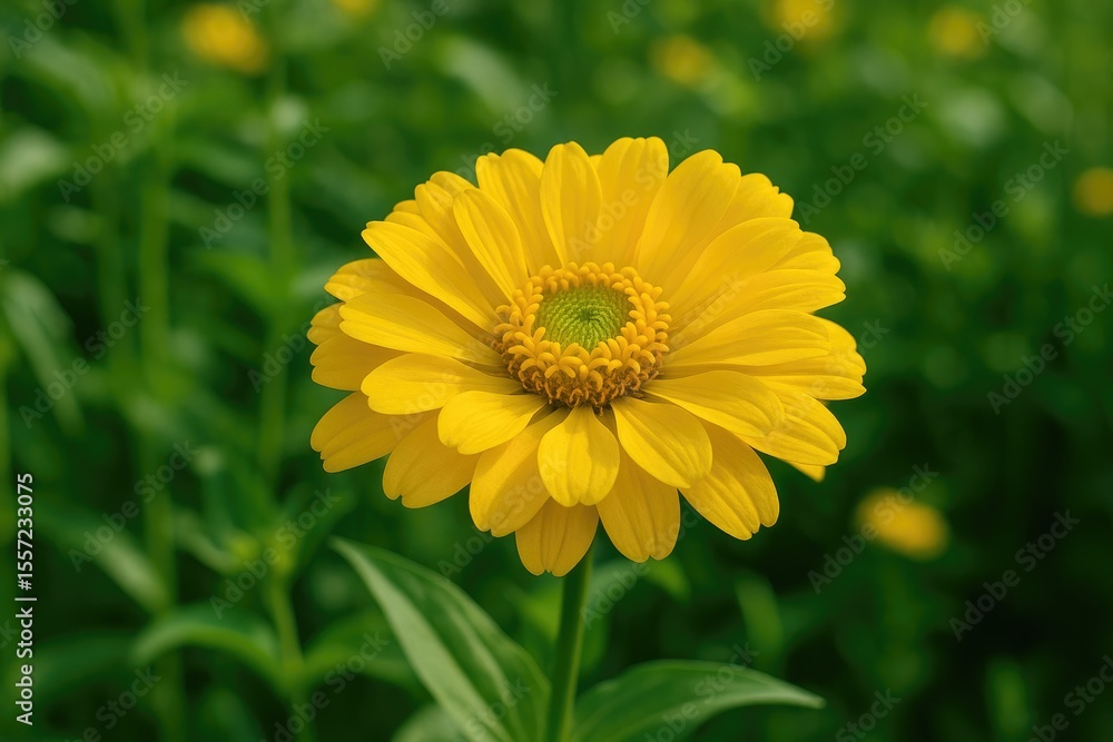 A vibrant yellow bloom is in full blossom. A vibrant yellow bloom is in full blossom.