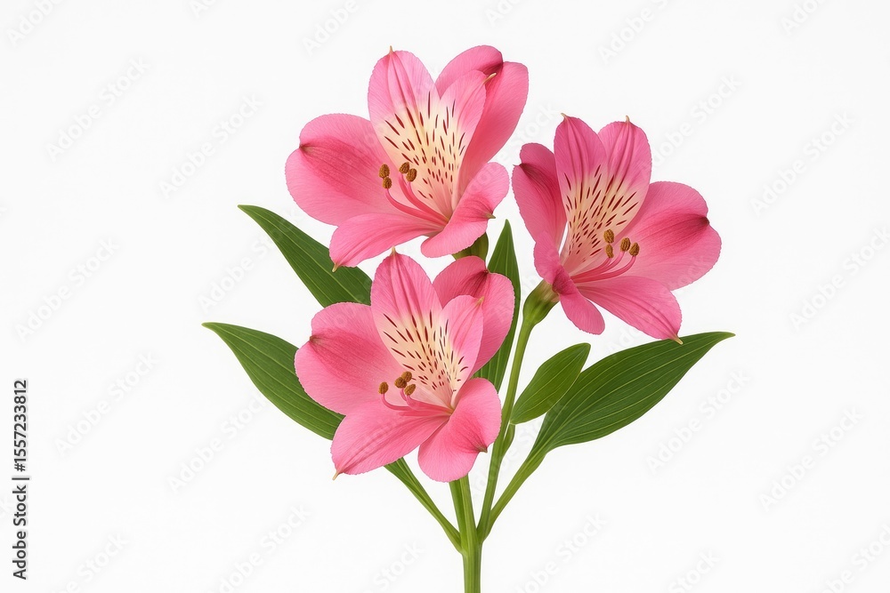 Single Alstroemeria lily flower isolated Single Alstroemeria lily flower isolated