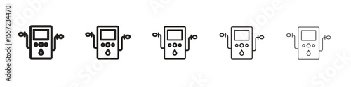 Dialysis iconBlack linear bold and thin strokes set