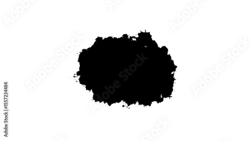 Black watercolor ink drops Falling on white textured paper slowly spread out. ink Drops Transition on Black Background. 4k Footage Ink Footage Transition. 4K video animation
