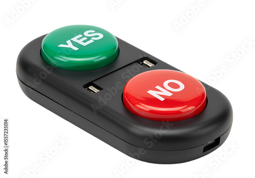 Simple YesNo Push Button Switch isolated on transparent background