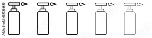 Blowtorch iconBlack linear bold and thin strokes set