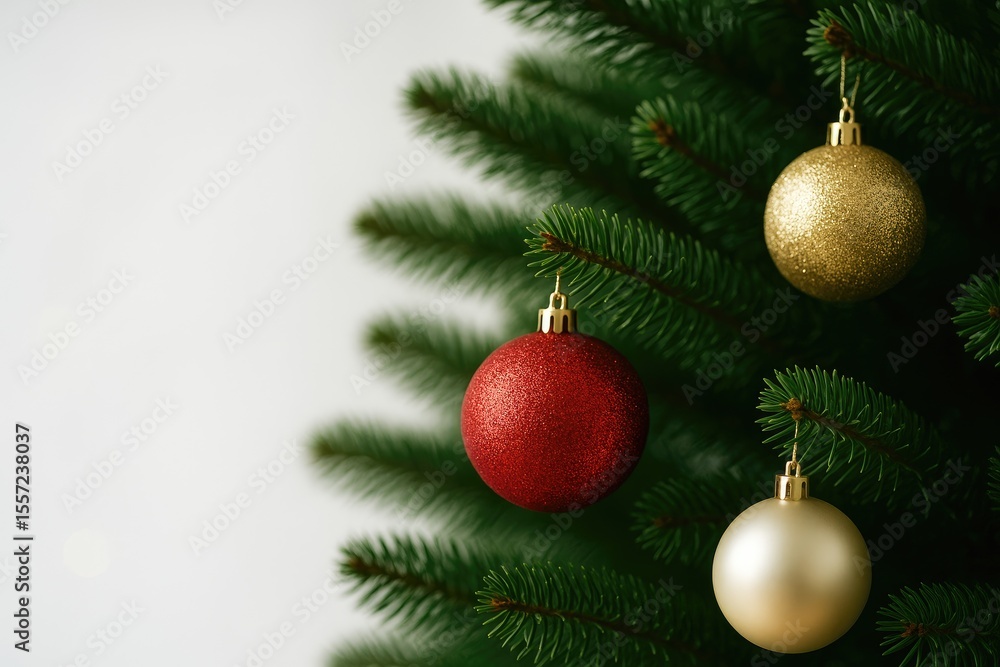 Fototapeta premium Festive ornaments decorating a holiday tree for celebration