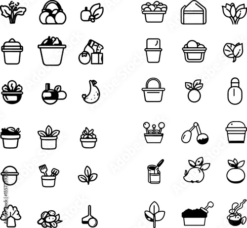 vegetable icon garden plant farming crops food healthy fresh vegetable design nutrition organic farming icon vegetable garden harvest edible plants green agricultural farm organic far