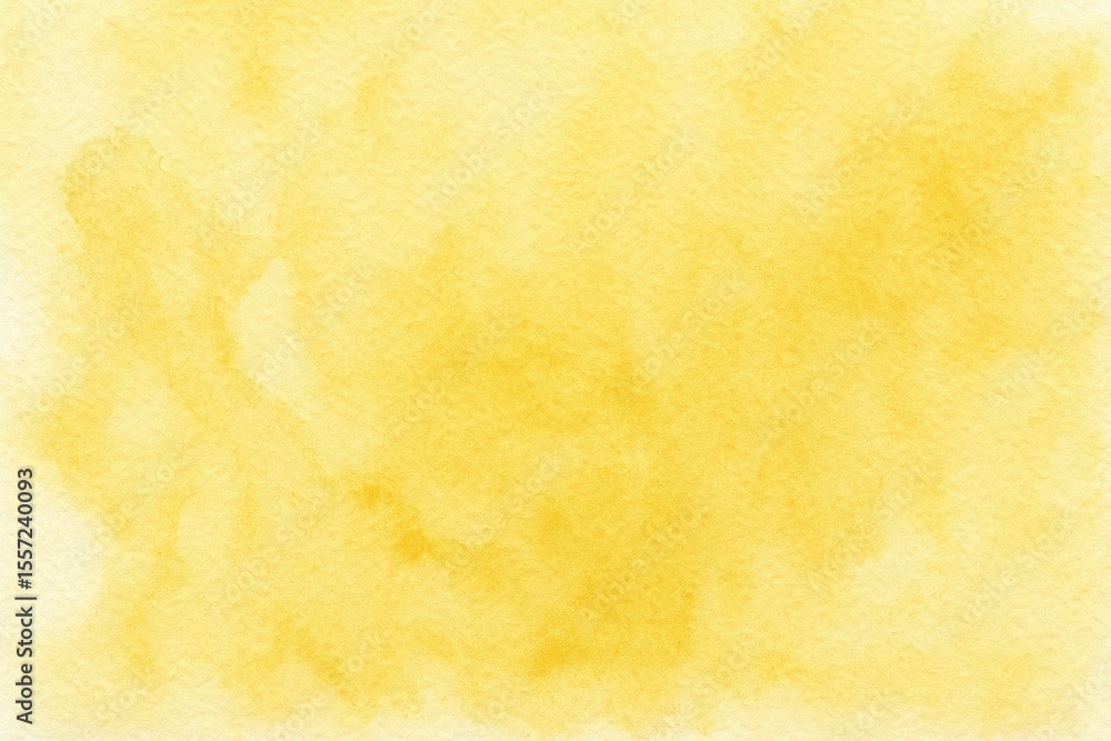 Obraz premium Abstract yellow watercolor artwork with textured surface on a white paper backdrop