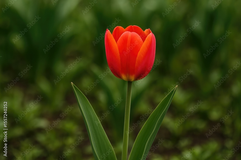 A vibrant tulip blossom in full bloom A vibrant tulip blossom in full bloom