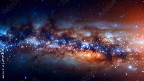 Abstract spiritual energy swirling through a vibrant nebula. Awe-Inspiring Cosmic Galaxy with Bright Stars and Colorful Nebulae