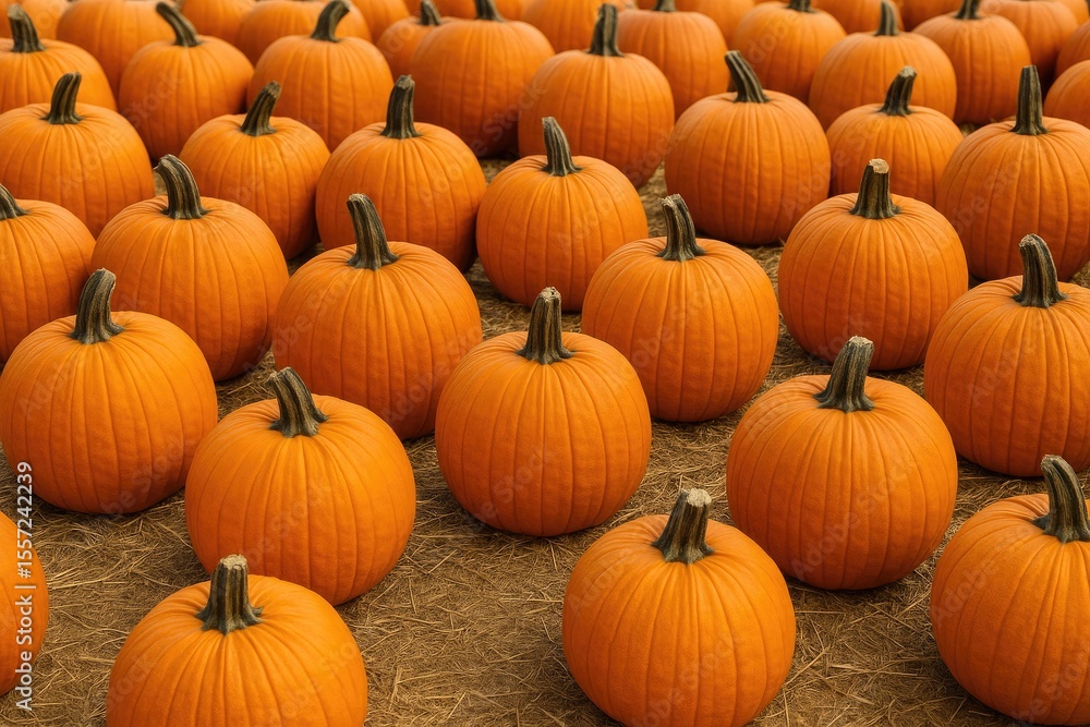 Festive orange pumpkins prepared for the Halloween celebration Festive orange pumpkins prepared for the Halloween celebration