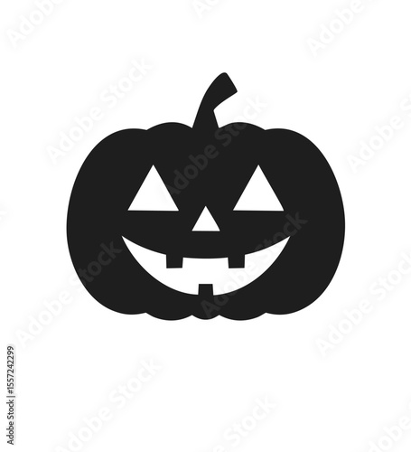 Simple black jack o lantern halloween icon