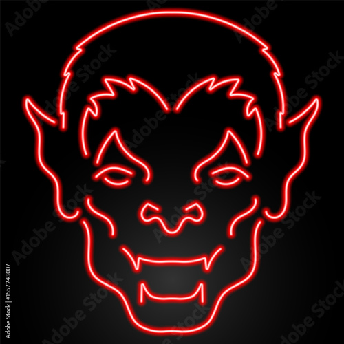 vampire neon sign, modern glowing banner design, colorful modern design trend on black background. Vector illustration.