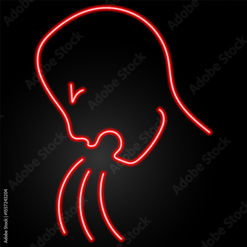 vomit neon sign, modern glowing banner design, colorful modern design trend on black background. Vector illustration.
