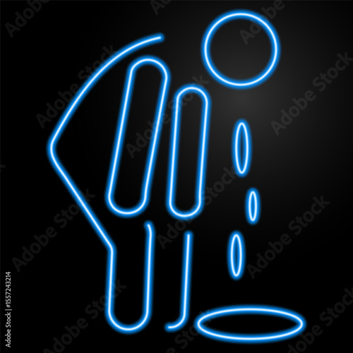 vomit neon sign, modern glowing banner design, colorful modern design trend on black background. Vector illustration.