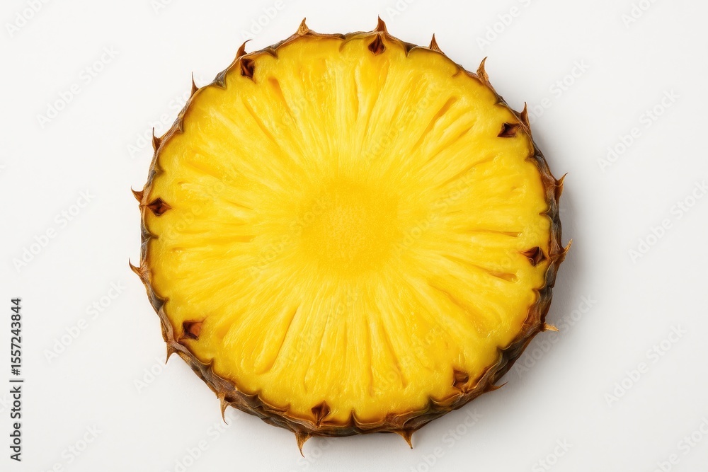 Juicy slices of fresh pineapple on a white background Juicy slices of fresh pineapple on a white background