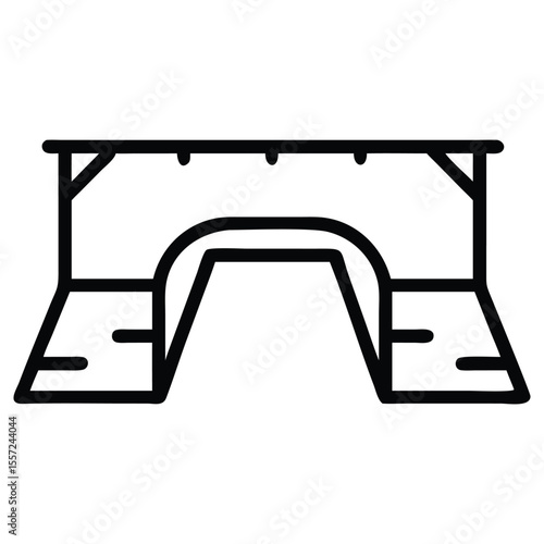 Simple outline of dog agility jump, canine sport training equipment