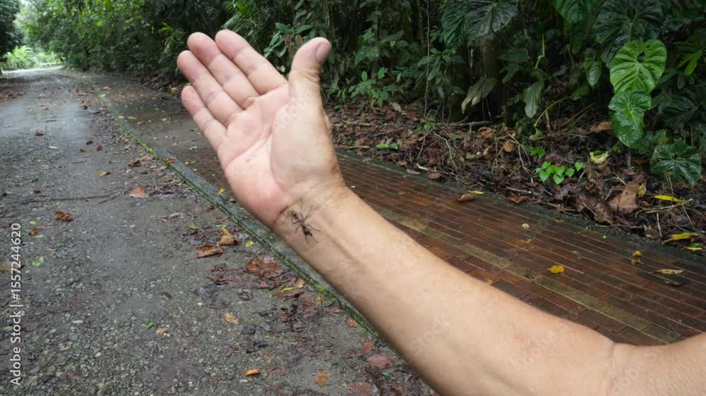 Bullet Ant Ritual Hand After Bullet ant, also known as Paraponera clavata, crawling on a man's hand ...
