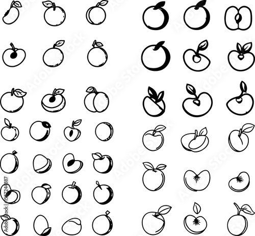 plum icons fruit healthy food fresh plum design sweet farming harvest agriculture plum tree seasonal fruit plum symbol edible farm produce farm-to-table plum slice plant-based organic