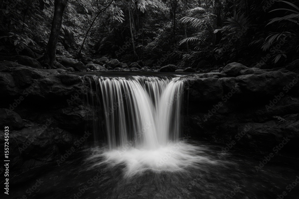 Fototapeta premium Scenic view of a gentle waterfall