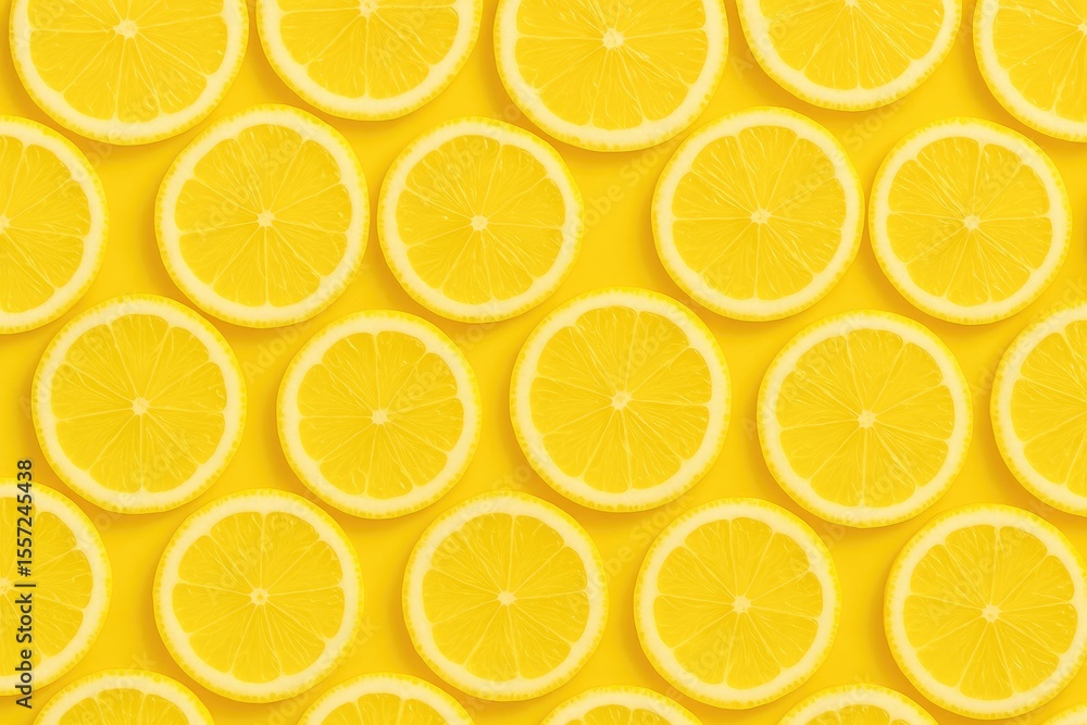 Obraz premium Continuous lemon slice design for patterns
