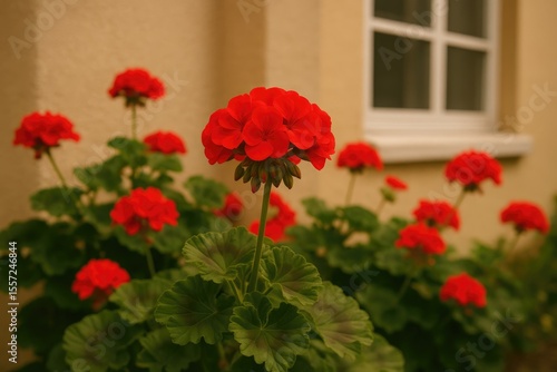 Different varieties of Pelargonium hortorum, including zonal and garden geraniums