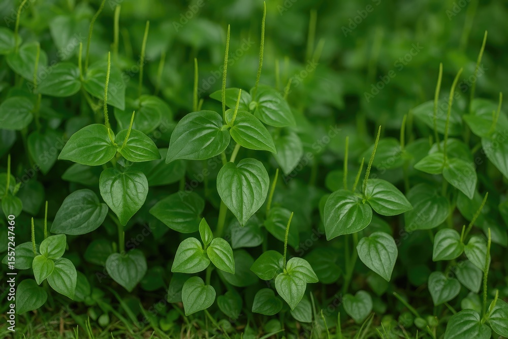 Natural growth of Peperomia pellucida herbal plant Natural growth of Peperomia pellucida herbal plant