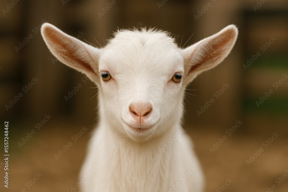 Close-up of a goat's face in a portrait style Close-up of a goat's face in a portrait style