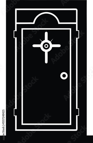 Secure Vault Door Strongroom Entrance Icon Illustration