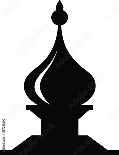 Elegant Architectural Finial Black Silhouette Design