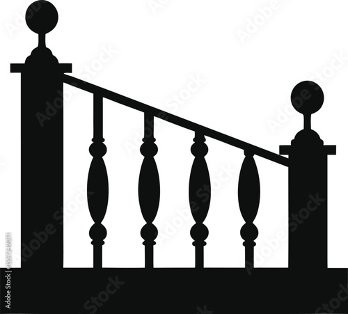 Elegant Black Silhouette of a Sloping Railing Design