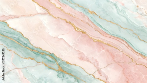 Wallpaper Mural Elegant Luxury Marble Texture Background with Soft Gold Veins, Pastel Pink & Mint Green, Matte Finish, Watercolor Blend – Modern Wallpaper for Design Projects Torontodigital.ca