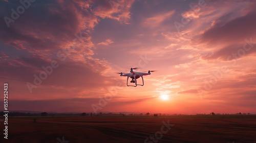 Wallpaper Mural drone flying over farmland at sunset Torontodigital.ca