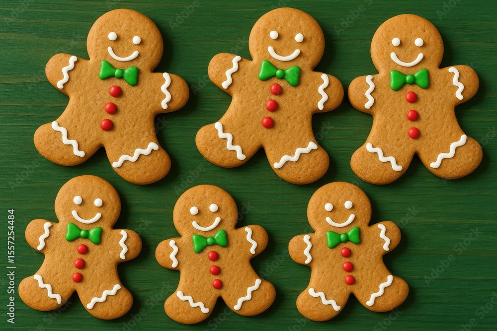 Festive gingerbread cookies decorated with royal icing Festive gingerbread cookies decorated with royal icing