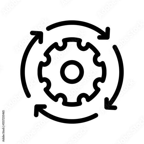 work process line icon