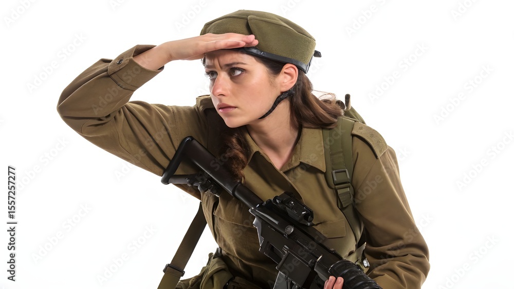 Female Soldier in War Concept A Powerful Image Depicting Vigilance and Determination on the Battlefield Female Soldier in War Concept A Powerful Image Depicting Vigilance and Determination on the Battlefield