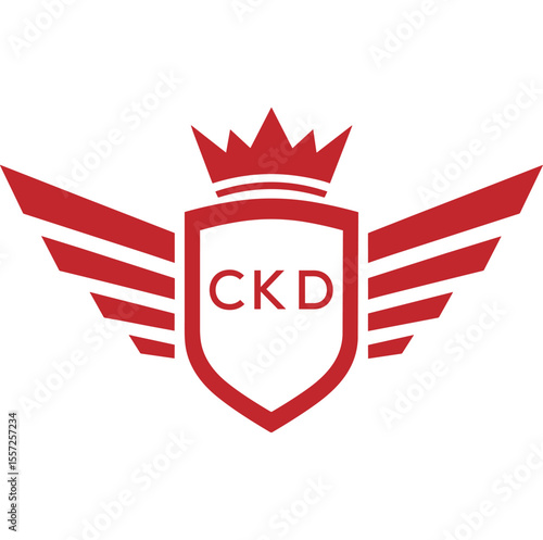 Royal Shield Logo with Wings and Crown –CKD Elite Security or Premium Brand Identity Design
