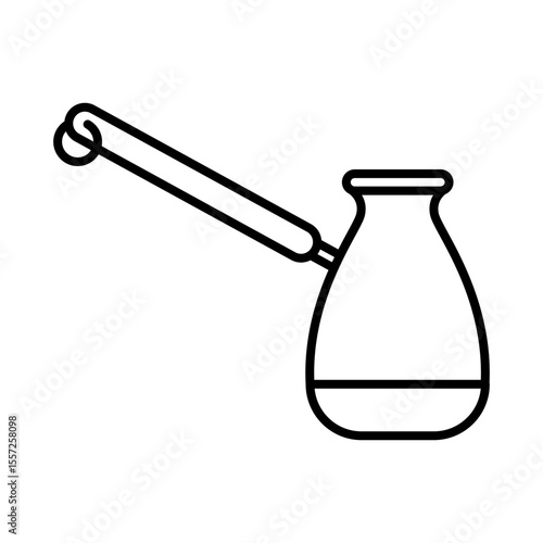Сezve. Kitchenware icon. Line vector kitchen utensil and tool. Cutlery illustration