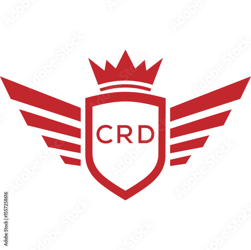Royal Shield Logo with Wings and Crown –CRD Elite Security or Premium Brand Identity Design
