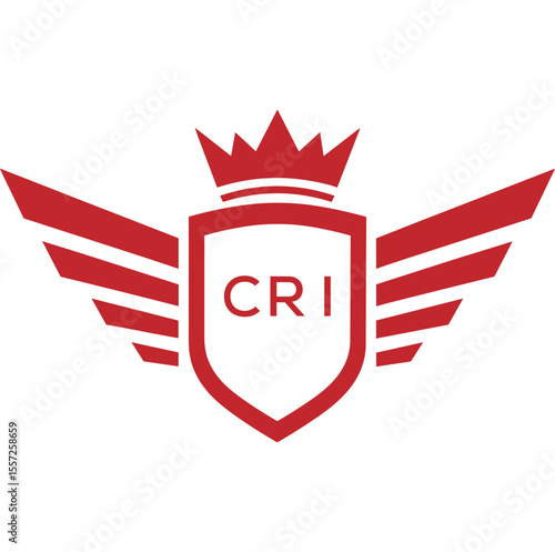Royal Shield Logo with Wings and Crown –CRI Elite Security or Premium Brand Identity Design
