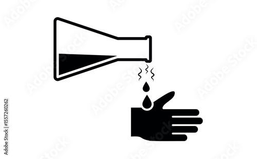 Corrosive Chemical Hazard Icons – Test Tube and Flask Safety Symbol