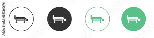 Hospital bed icon Vector simple flat graphic illustration.