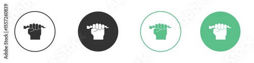 Hand with Power icon Vector simple flat graphic illustration.