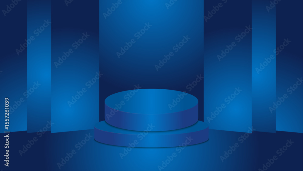 Fototapeta premium Modern Empty Podium isolated Background with blue vector 
