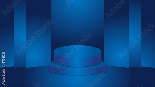 Modern Empty Podium isolated Background with blue vector 