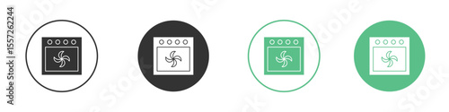 Convection turbofan stove icon Vector simple flat graphic illustration.