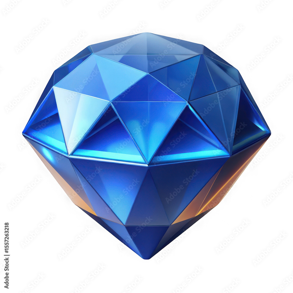 Brilliant blue diamond gemstone 3d render isolated on transparent background Brilliant blue diamond gemstone 3d render isolated on transparent background