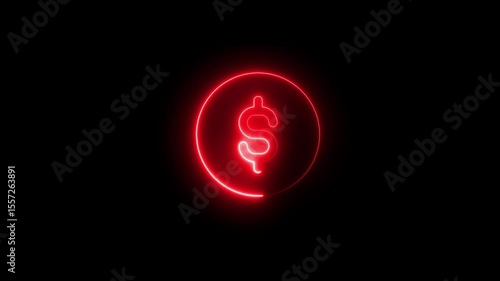Wallpaper Mural Abstract neon Dollar icon conceptual business animation background with neon circle. dollar sign symbol design background animation Glowing dollar icon animation Glowing Neon Dollar Sign Icon  Torontodigital.ca
