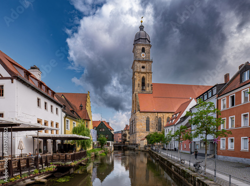 Tableau sur toile Die malerische Altstadt von Amberg in der Oberpfalz