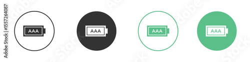 AAA battery icon Vector simple flat graphic illustration.